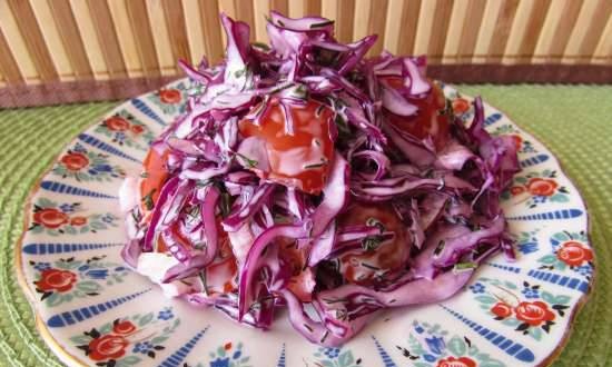 Red cabbage salad with tomatoes