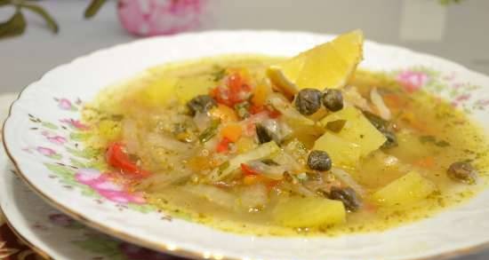 Lean vegetable soup with Chinese cabbage and quinoa