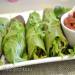  Vegan "green rolls" appetizer with sun-dried tomato and plum sauce