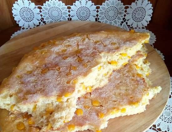 Yeast tortilla with cornmeal and sweet corn in Princess Pizza Maker