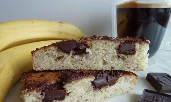 Banana cake with chocolate