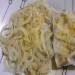 Kohlrabi spaghetti with pollock fillet in the microwave