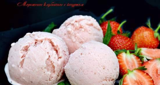 Strawberry ice cream with yogurt