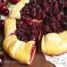 Cottage cheese biscuit with cherry and chocolate
