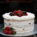 Angel cake with cream and berries