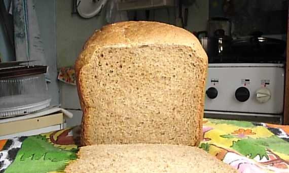 Wheat-rye quick "black" bread (bread maker)