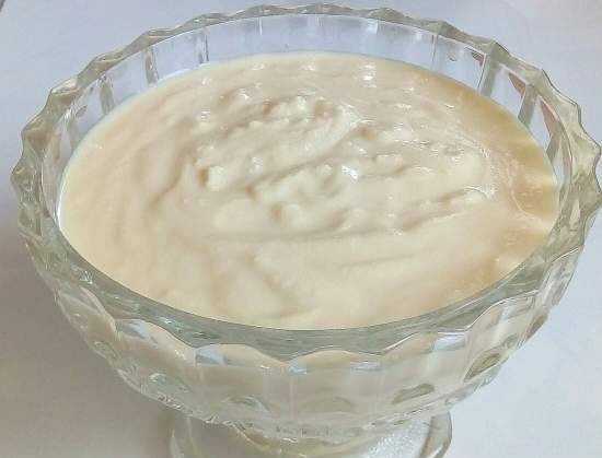 Diet curd-custard cream, as a dessert or for decorating pastries