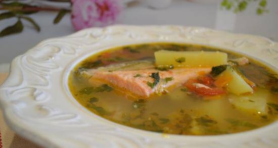 Potato soup with trout (cook without water)