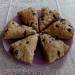 Whole grain curd scones with frozen currants (blueberries)
