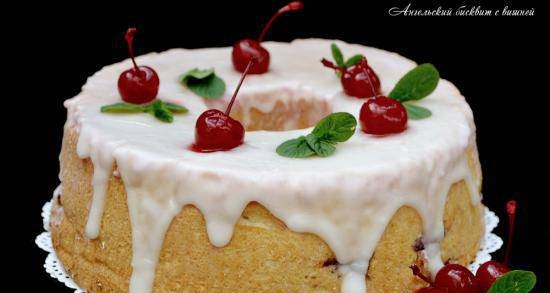 Angel biscuit with cherries