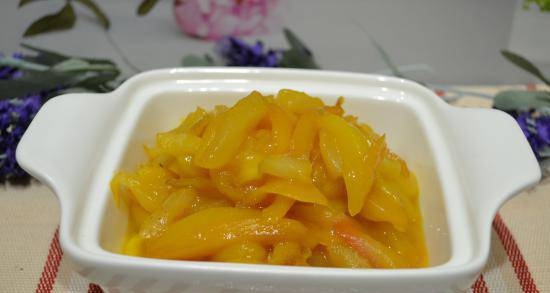 Pear and mango fruit salsa with sea buckthorn juice