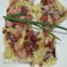 Hot appetizer with cold cuts on cheese dough (disposal)