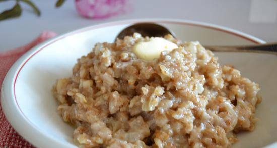 Rye cereal with coconut milk (for vegetarians)