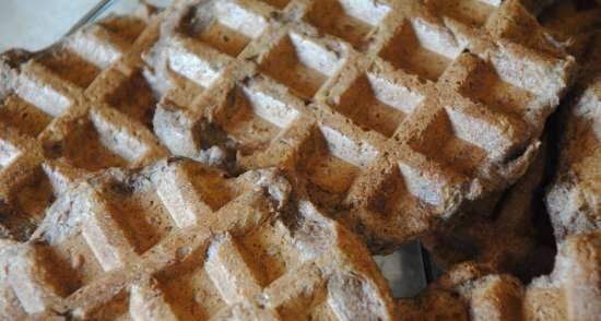 Unsweetened waffles (instead of bread) made from whole grain and flaxseed flour