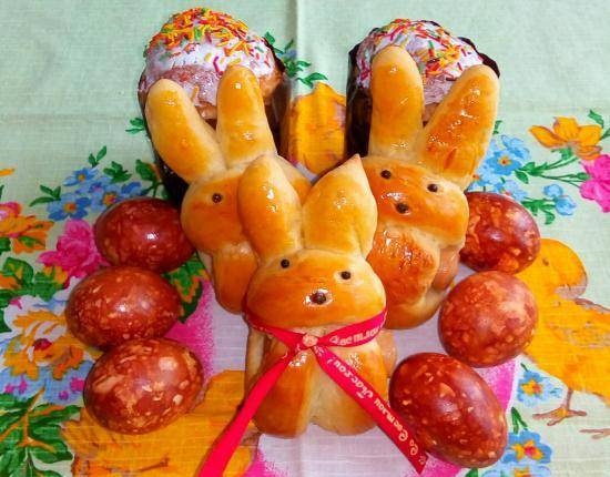 Sausage buns Easter bunnies