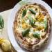 Pizza with zucchini and creamy curd sauce