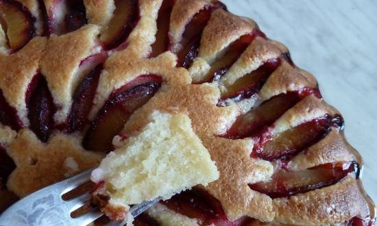 German pie with fresh plums