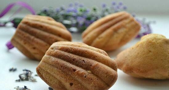 Madeleine cookies with lavender