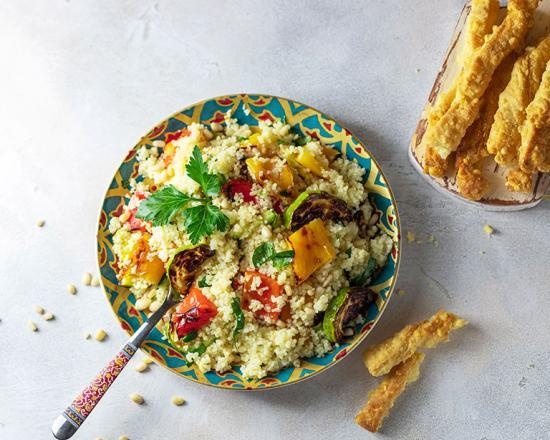 Couscous with baked vegetables