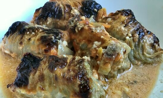 Peking cabbage rolls baked in Ninja Foodi (oven)