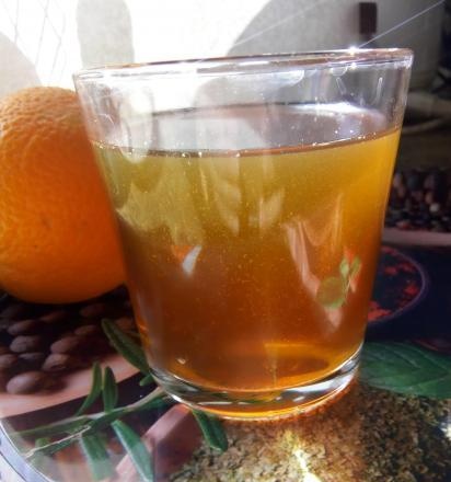 Vitamin drink with dried fruits and orange