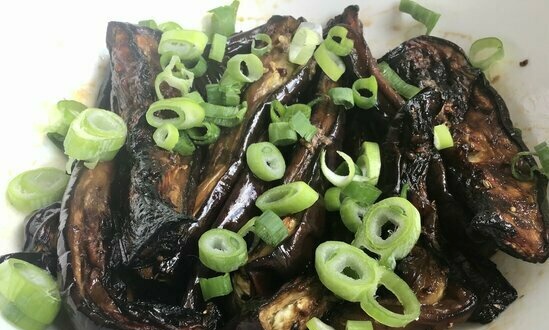 Marinated eggplants in the Ninja grill (oven, AF)