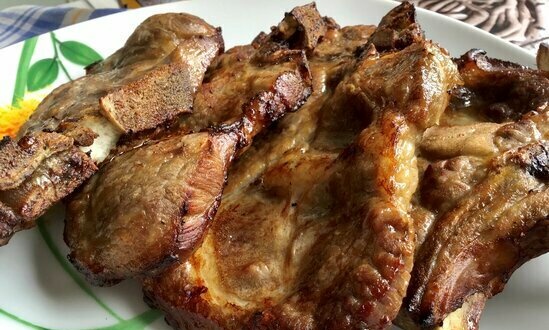 Pork ribs in coffee marinade Ot Julia Vysotskaya (Ninja grill)