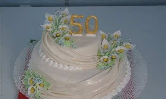 Anniversary cake decoration (master class)