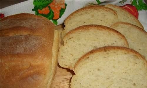 Wheat bread in brine, with flax seeds in the oven