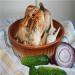 Chicken baked with garlic and bay leaf