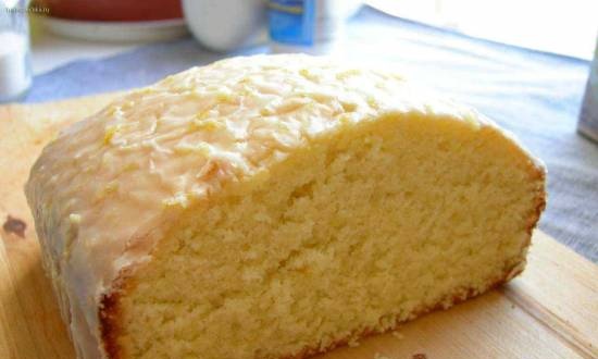 Coconut cake with lemon icing