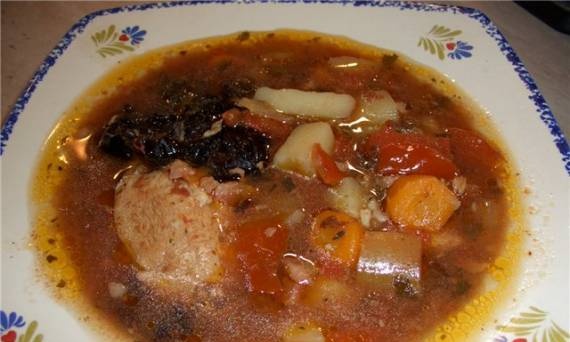 Zuppa di pollo con prugne (Cuculo 1054)