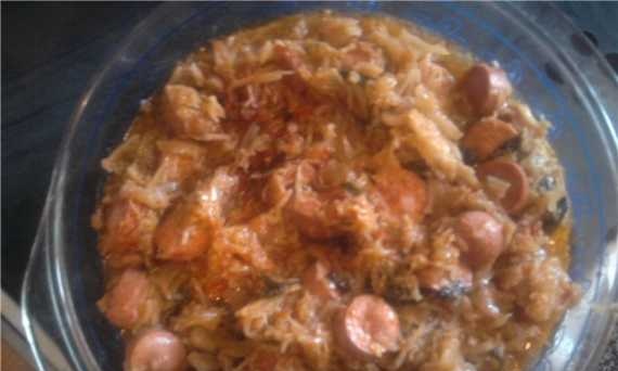 Stewed cabbage with sausages (Cuckoo 1054)