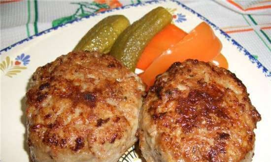 Homemade cutlets "Three meats"