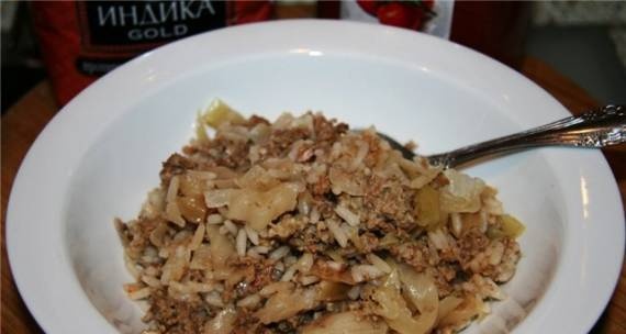 Lazy stuffed cabbage rolls in a multicooker Cuckoo 1054