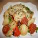Baked fish with vegetables and cheese