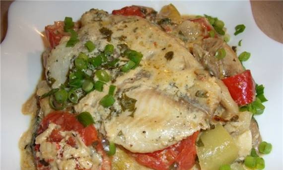 Baked fish with cheese