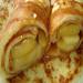 Yeast pancakes with apple filling