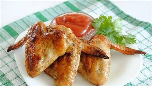Chicken wings in a spicy marinade