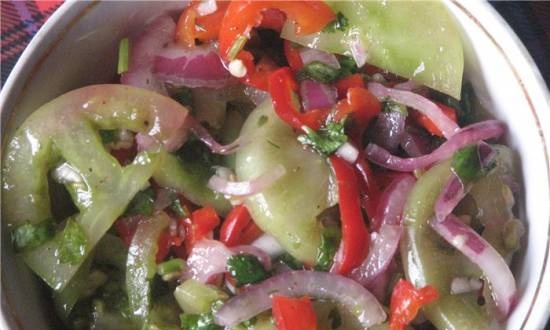 Georgian green tomato salad