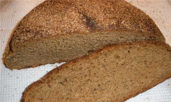 Rye-wheat bread on a dough of dry kvass (oven)