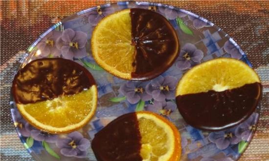 Chocolate glazed oranges