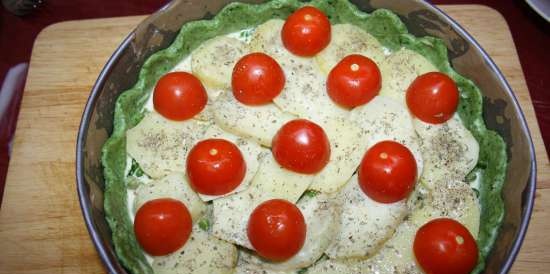 Driekleurige taart met spinazie (Torta salata tricolore)