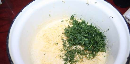 Palacsinta sajttal és gyógynövényekkel