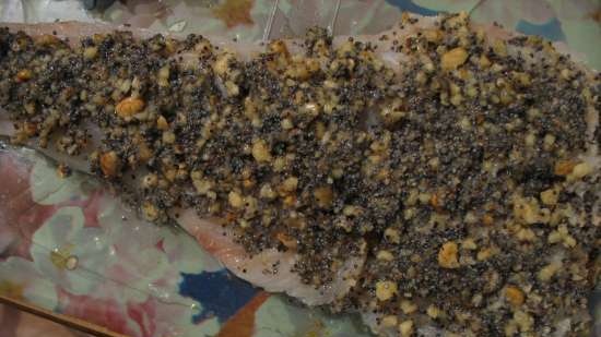 Merluzzo in crosta croccante di noci di papavero