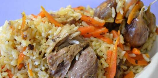 Pilaf in Oursson pressure cooker