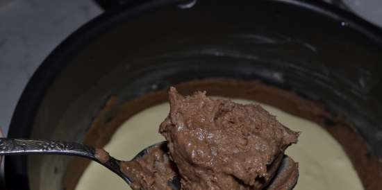 Russischer Zupfkuchen (pastel de chocolate con vainilla)