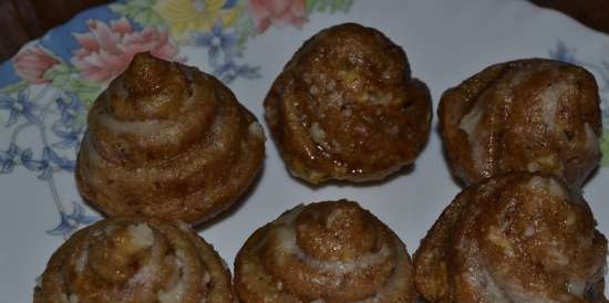Muffinki orzechowo-jabłkowe z rodzynkami (babeczki Nordica Ware z nakrętkami)