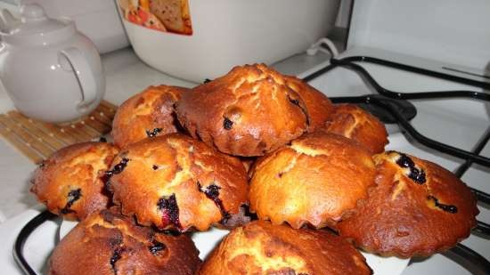 Muffins met zwarte bes (kefir)