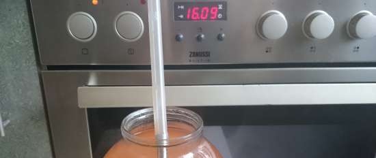 Apple juice in a juicer